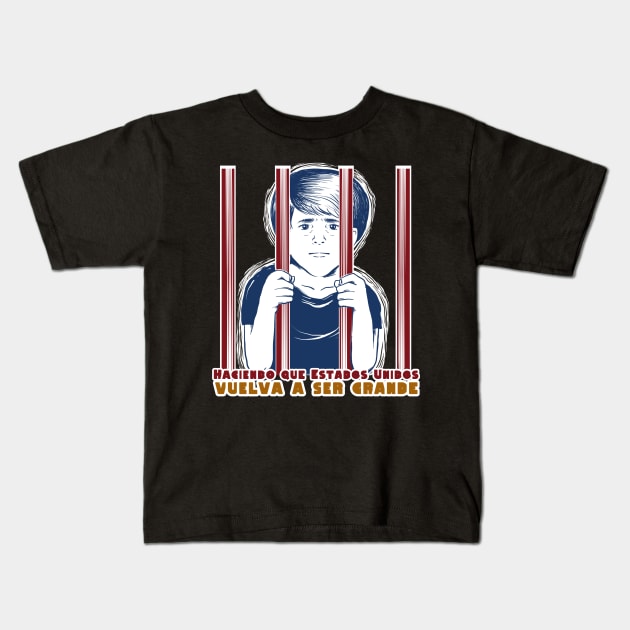 Kids in Cages America Great Again Spanish Kids T-Shirt by BubbleMench